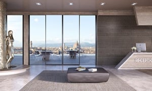 Μπαλκονοπορτα συρομενη τιμη με σε ρεσεψιόν lobby ξενοδοχείου SMARTIA M12500 PHOS